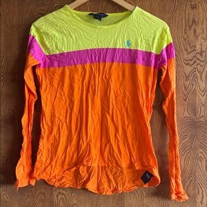 Ralph Lauren Bright bold color striped tee t shirt XL